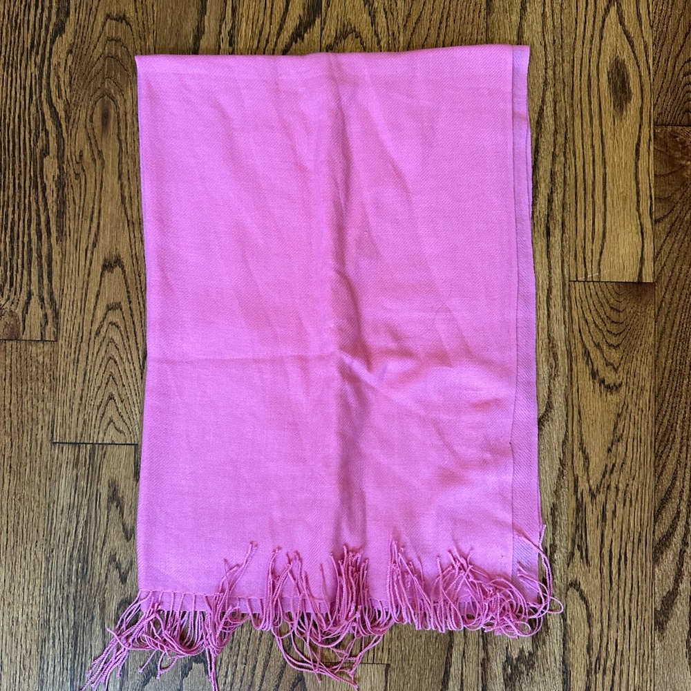 Neiman Marcus Pink Fringe Pashmina Wrap